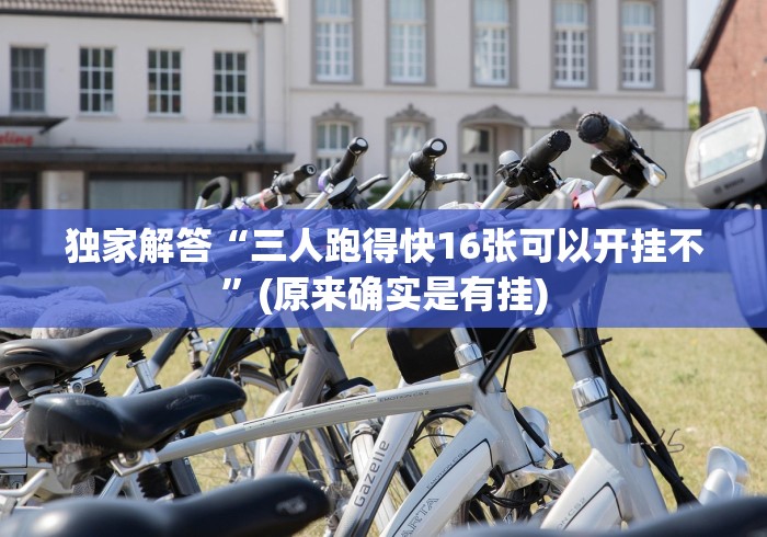 独家解答“三人跑得快16张可以开挂不”(原来确实是有挂)