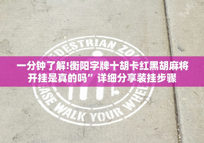 一分钟了解!衡阳字牌十胡卡红黑胡麻将开挂是真的吗”详细分享装挂步骤