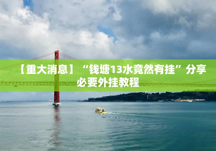 【重大消息】“钱塘13水竟然有挂”分享必要外挂教程